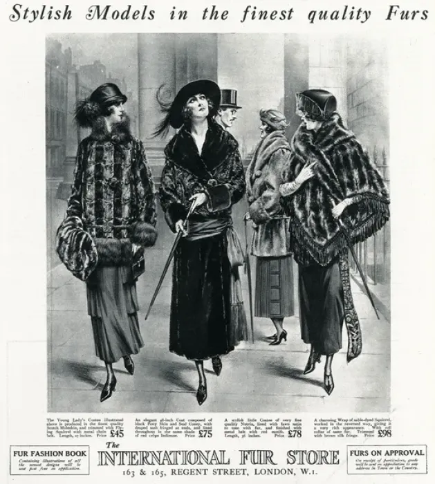 Framed Print : Advert for International Fur Store 1922