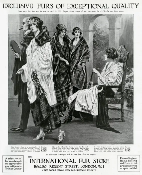 Framed Print : Advert for International Fur Store 1923
