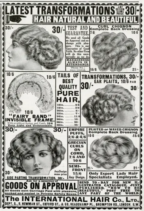 Framed Print : Advert for International Hair Co. 1912 Framed Print : Advert for International Hair Co. 1912