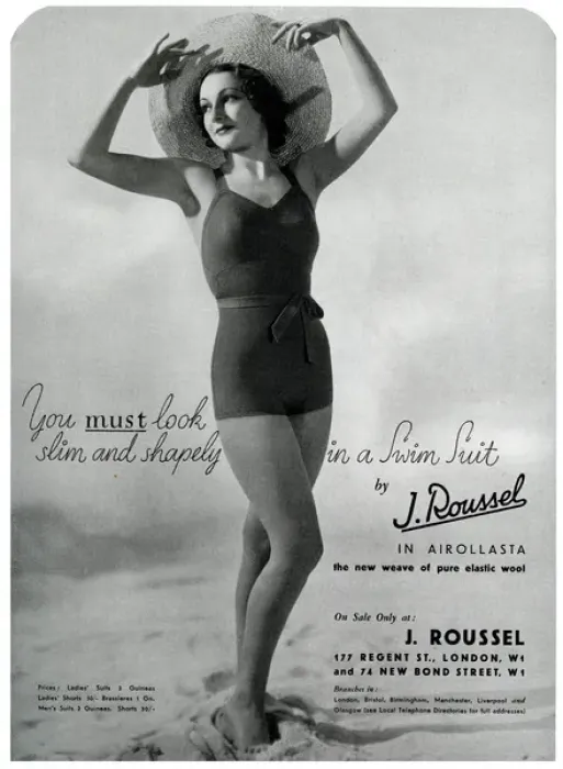Framed Print : Advert for J. Roussel swim suits for women 1936 Framed Print : Advert for J. Roussel swim suits for women 1936