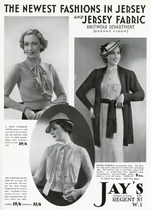 Framed Print : Advert for Jays jersey knitwear for women 1937 Framed Print : Advert for Jays jersey knitwear for women 1937