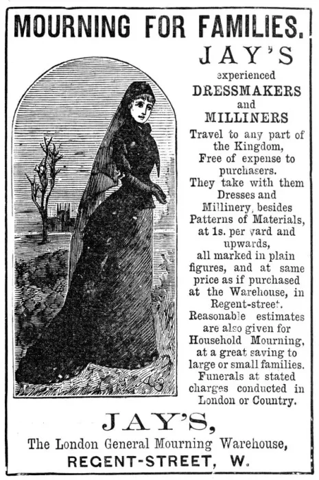 Framed Print : Advert for Jays of London Mourning for families Framed Print : Advert for Jays of London Mourning for families