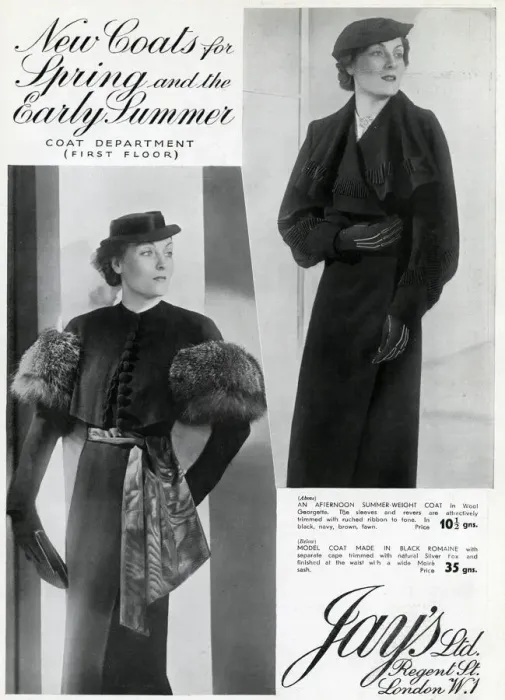 Framed Print : Advert for Jays spring and early summer coats 1937 Framed Print : Advert for Jays spring and early summer coats 1937