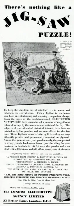 Framed Print : Advert for Jigsaw puzzles, 1939