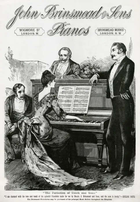 Framed Print : Advert for John Brinsmead & Sons pianos 1889 Framed Print : Advert for John Brinsmead & Sons pianos 1889