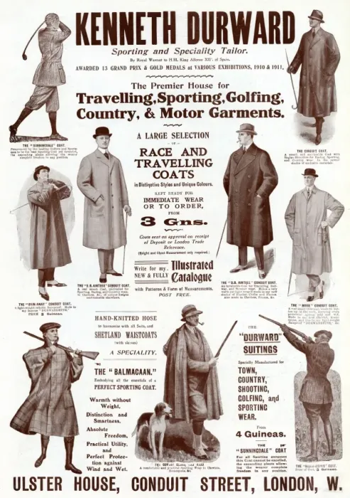 Framed Print : Advert for Kenneth Durward outdoor wear 1915 Framed Print : Advert for Kenneth Durward outdoor wear 1915