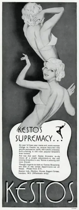 Framed Print : Advert by Kestos lingerie 1937
