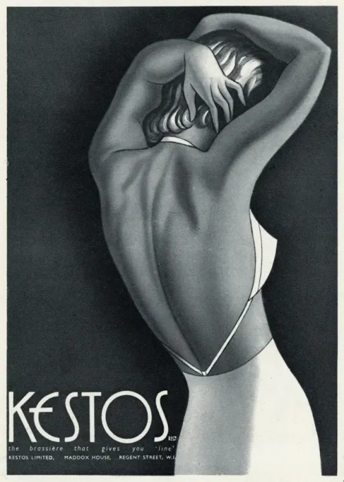 Framed Print : Advert for Kestos lingerie 1940