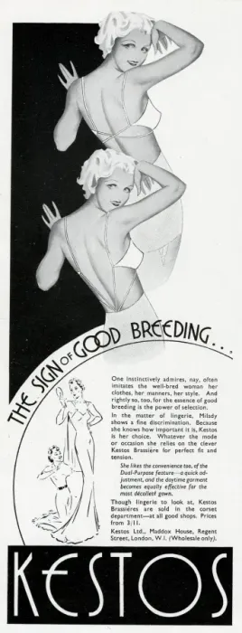 Framed Print : Advert for Kestos lingerie Framed Print : Advert for Kestos lingerie
