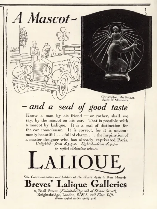 Framed Print : Advertisment for a Lalique mascot
