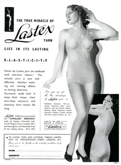 Framed Print : Advert for Lastex womens corset 1934 Framed Print : Advert for Lastex womens corset 1934
