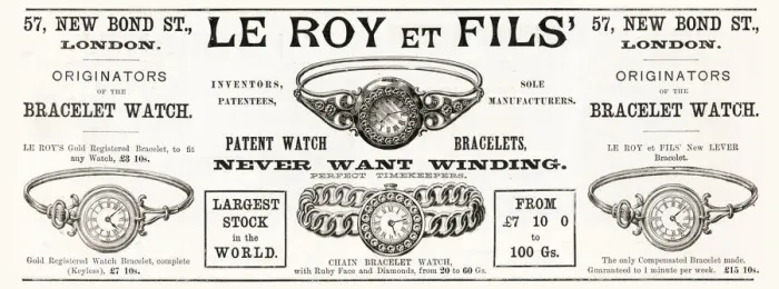 Framed Print : Advertisement for Le Roy et Fils, of New Bond Street, London, originators of the bracelet Framed Print : Advertisement for Le Roy et Fils, of New Bond Street, London, originators of the bracelet
