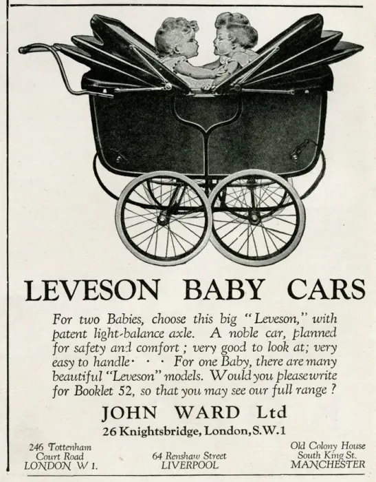 Framed Print : Advert for a Leveson double pram 1928