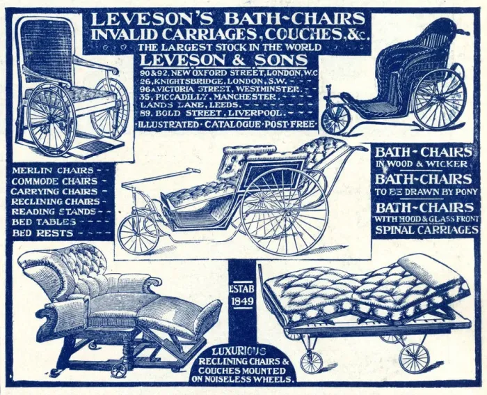 Framed Print : Advert for Levesons invalid & bath chairs 1908 Advert for Levesons invalid & bath