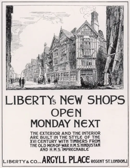 Framed Print : Advertisement for Libertys new shops, London Framed Print : Advertisement for Libertys new shops, London