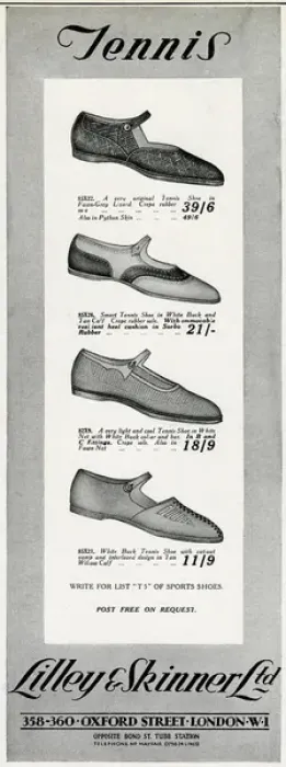 Framed Print : Advert for Lilley & Skinner tennis shoes 1928 Framed Print : Advert for Lilley & Skinner tennis shoes 1928