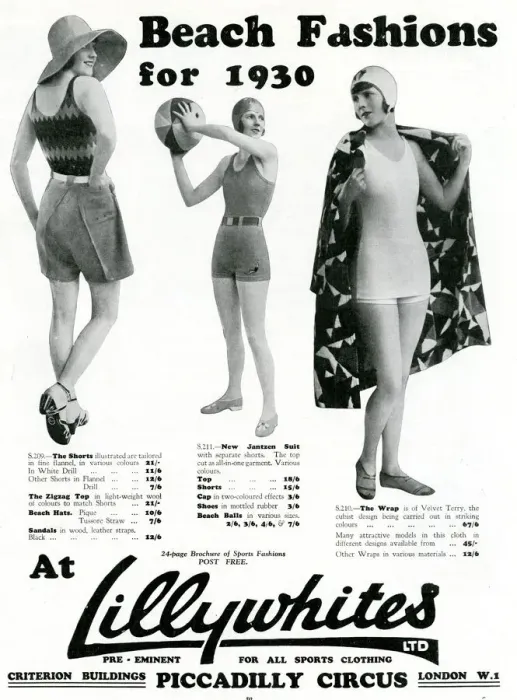 Framed Print : Advert for Lillywhites beach fashions 1930 Framed Print : Advert for Lillywhites beach fashions 1930