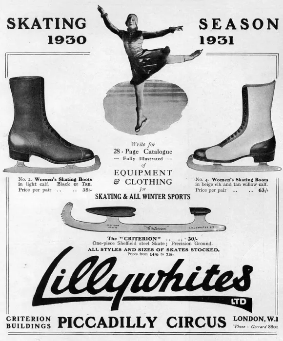 Framed Print : Advert for Lillywhites skating items 1930 Framed Print : Advert for Lillywhites skating items 1930