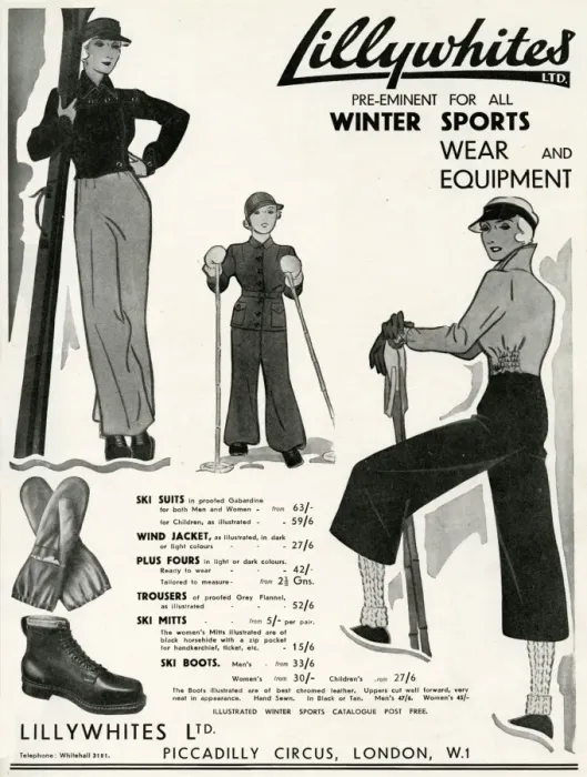 Framed Print : Advert for Lillywhites skiwear 1933 Framed Print : Advert for Lillywhites skiwear 1933