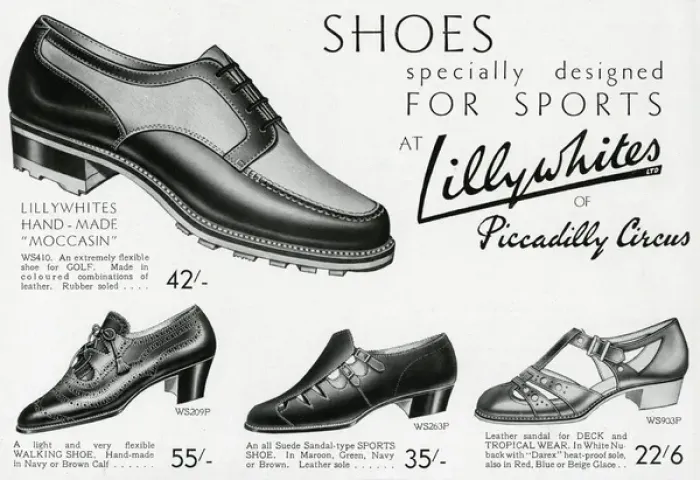Framed Print : Advert for Lillywhites sports shoes for men and women 1937 Framed Print : Advert for Lillywhites sports shoes for men and women 1937