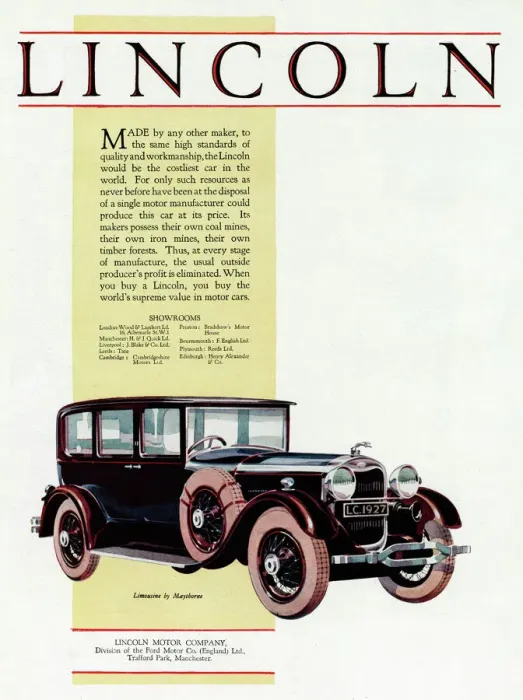 Framed Print : Advert for Lincoln cars Framed Print : Advert for Lincoln cars