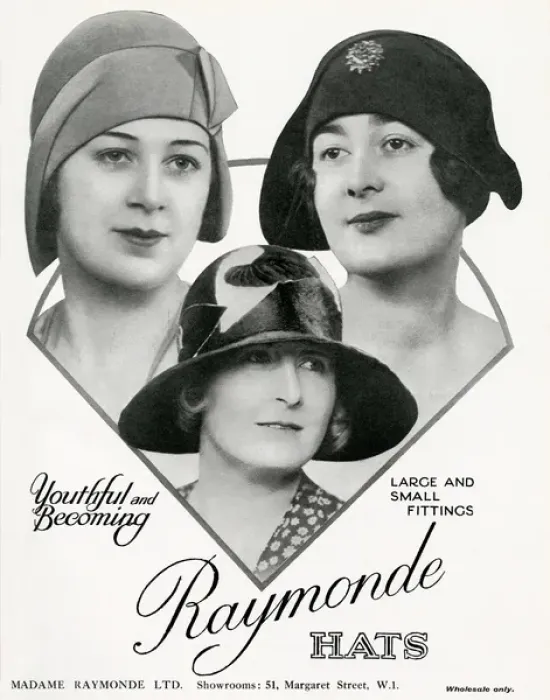 Framed Print : Advert for Madame Raymonde womens hats 1929 Framed Print : Advert for Madame Raymonde womens hats 1929
