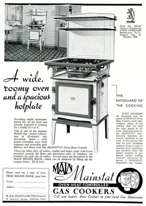 Framed Print : Advert for Main Mainstat gas cookers 1938 Framed Print : Advert for Main Mainstat gas cookers 1938