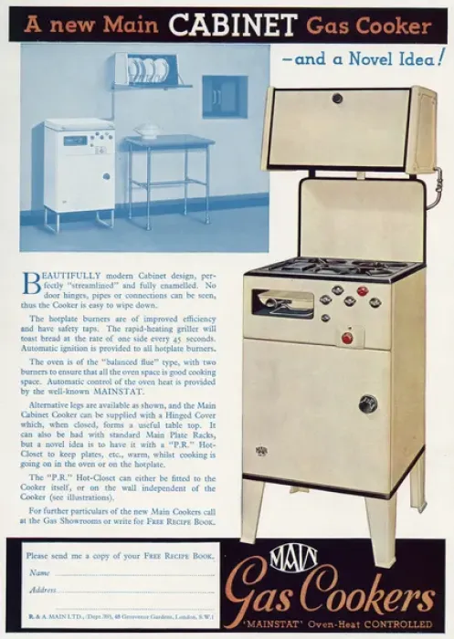Framed Print : Advert for Main Mainstat gas cookers 1939 Framed Print : Advert for Main Mainstat gas cookers 1939