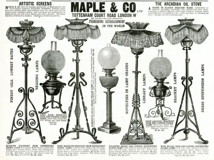 Framed Print : Advert for Maple & Co. lamps 1893 Framed Print : Advert for Maple & Co. lamps 1893