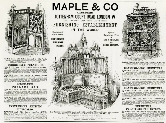 Framed Print : Advert for Maple & Co furniture 1892 Framed Print : Advert for Maple & Co furniture 1892
