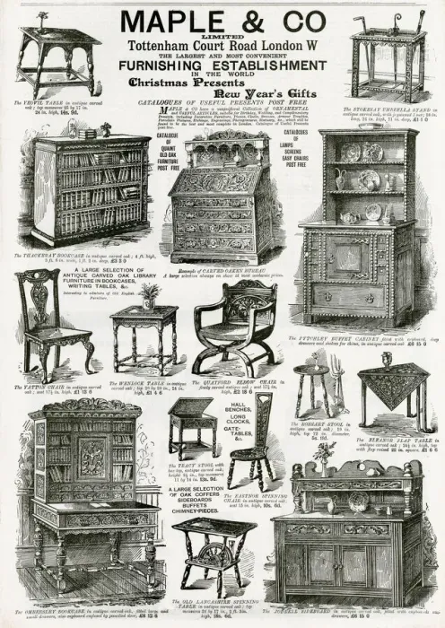 Framed Print : Advert for Maple & Co furniture 1893 Framed Print : Advert for Maple & Co furniture 1893