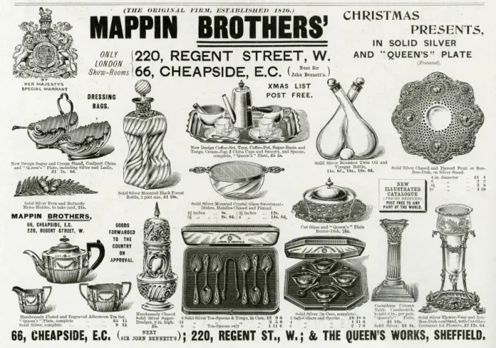 Framed Print : Advert for Mappin Brothers Victorian gifts 1896 Framed Print : Advert for Mappin Brothers Victorian gifts 1896
