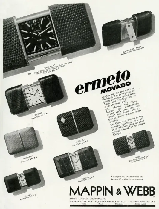 Framed Print : Advert for Mappin & Webb Ermeto Movado pocket watch 1933 Framed Print : Advert for Mappin & Webb Ermeto Movado pocket watch 1933