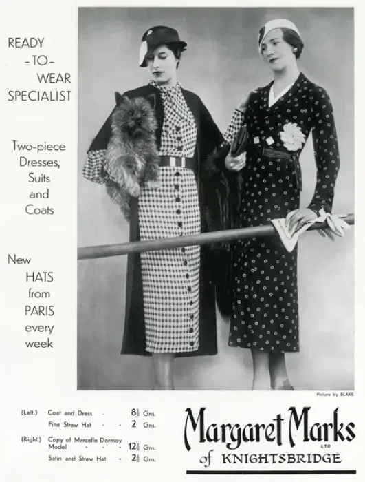 Framed Print : Advert for Margaret Marks of Knightsbridge 1933 Framed Print : Advert for Margaret Marks of Knightsbridge 1933