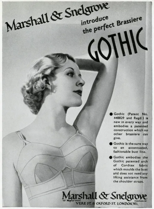 Framed Print : Advert for Marshall & Snelgrove brassiere 1937