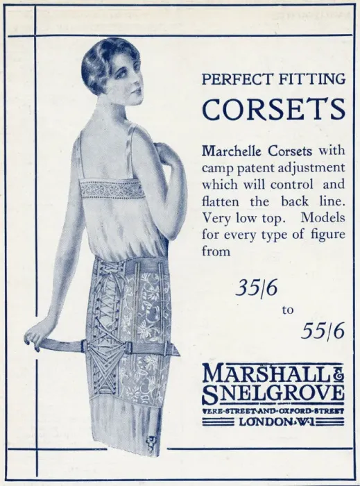 Framed Print : Advert for Marshall & Snelgrove corsets 1925 Framed Print : Advert for Marshall & Snelgrove corsets 1925