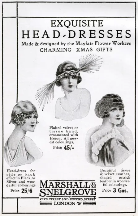 Framed Print : Advert for Marshall & Snelgrove headdresses 1922