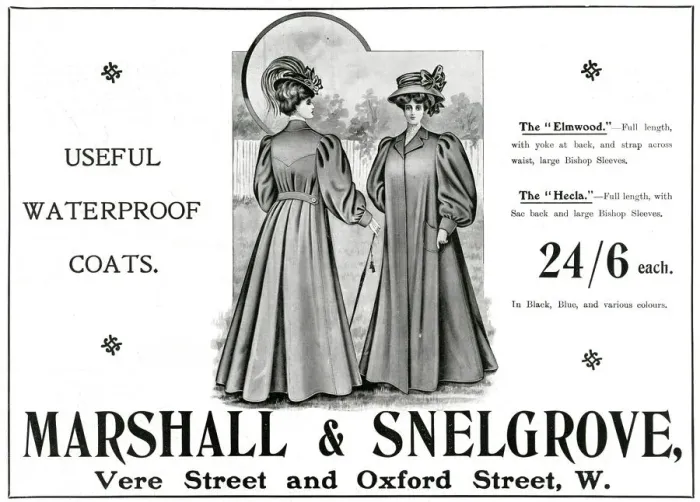 Framed Print : Advert for Marshall Snelgrove waterproof coats 1907 Advert for Marshall Framed Print : Advert for Marshall Snelgrove waterproof coats 1907 Advert for Marshall