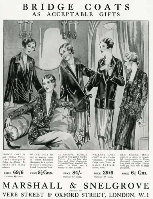 Framed Print : Advert for Marshall & Snelgrove womens jackets 1928
