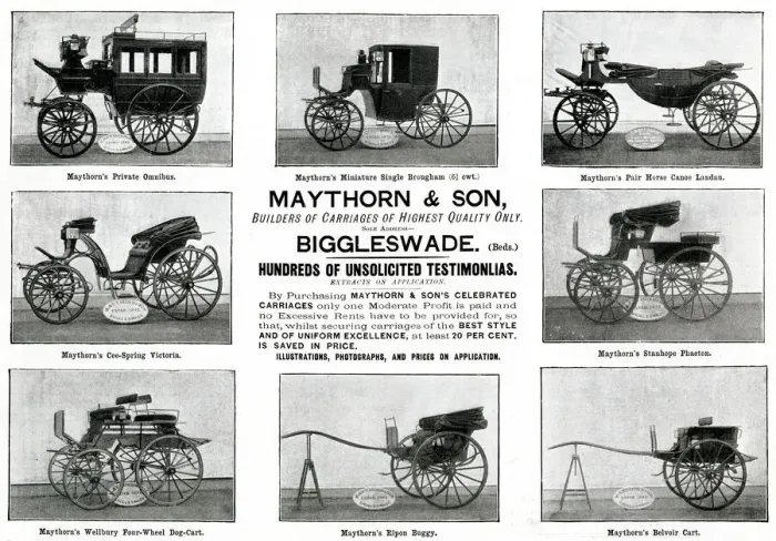 Framed Print : Advert for Maythorn & Son, builders of carriages 1897 Framed Print : Advert for Maythorn & Son, builders of carriages 1897