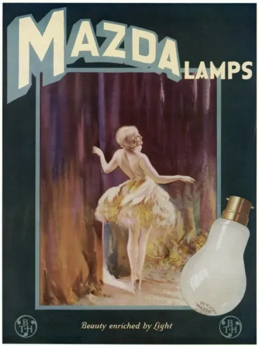 Framed Print : Advert for Mazda light bulbs