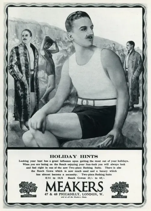 Framed Print : Advert for Meakers mens swimwear 1927