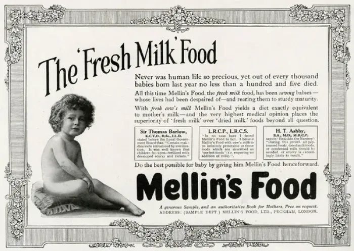 Framed Print : Advert Mellins fresh milk for babies Framed Print : Advert Mellins fresh milk for babies