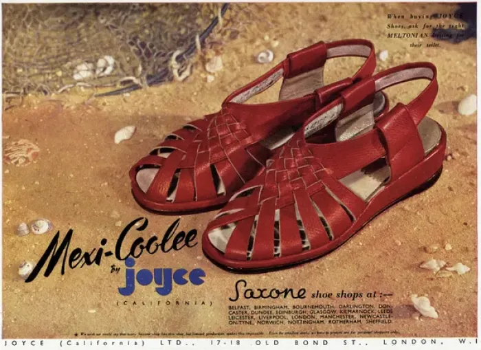 Framed Print : Advert for Mexi-Coolee by Joyce California shoes 1946