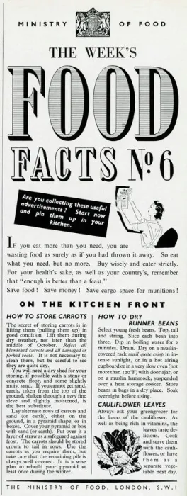 Framed Print : Advert for the Ministry of Food 1940