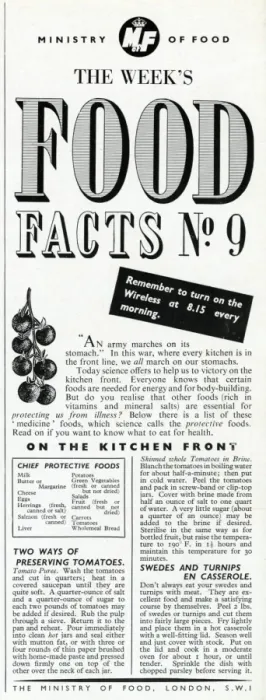 Framed Print : Advert for the Ministry of Food 1940