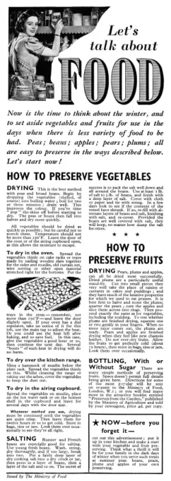 Framed Print : Advert for The Ministry of Food 1941