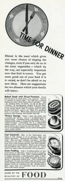 Framed Print : Advert for The Ministry of Food 1942