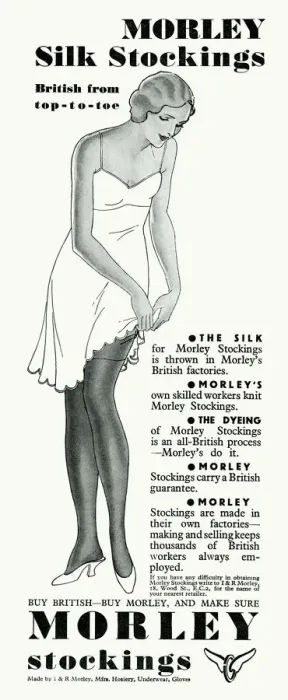 Framed Print : Advert for Morley silk stockings 1931