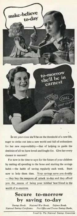 Framed Print : Advert from the National Saving Committee 1942